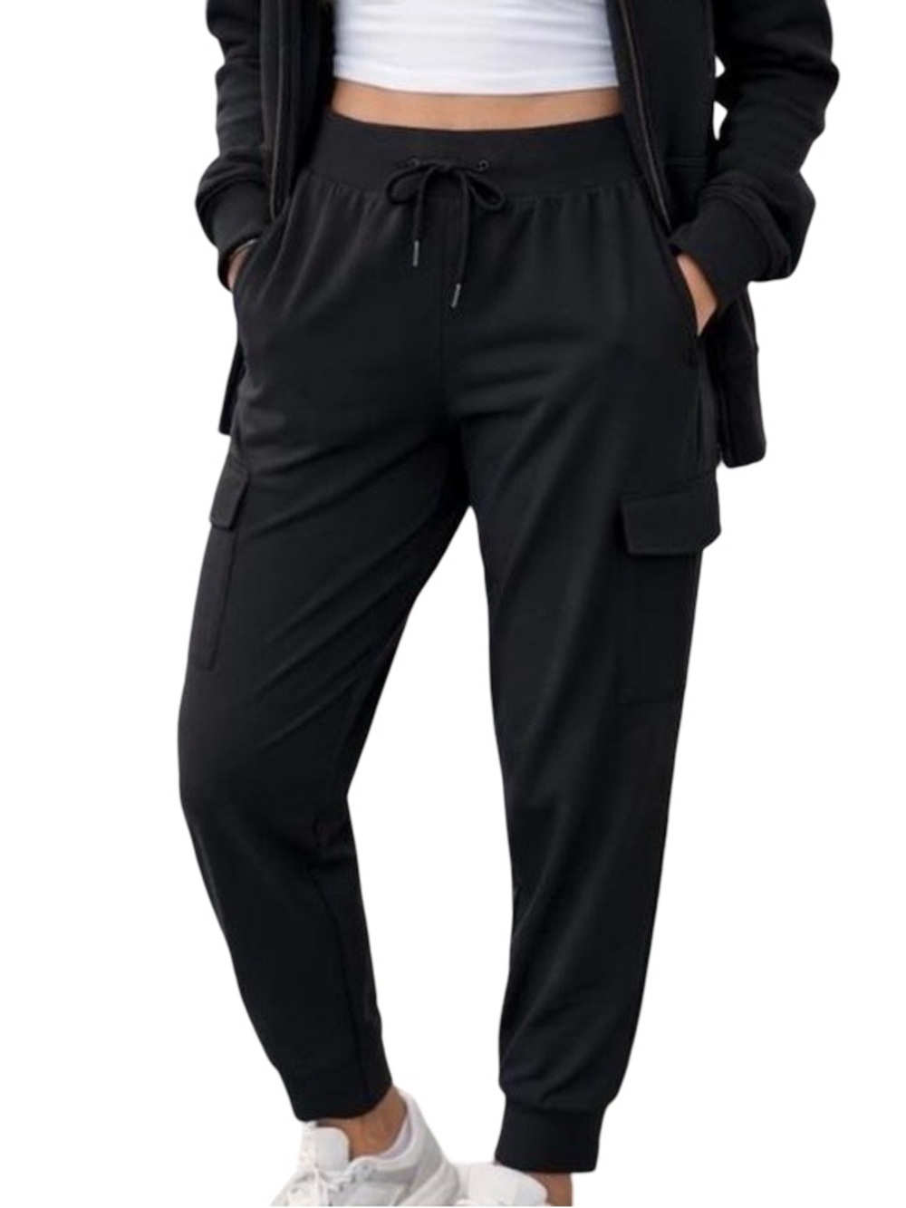 Athleta Black Women’s Jogger Pants, With Cargo Pockets Sz 6. NWOT